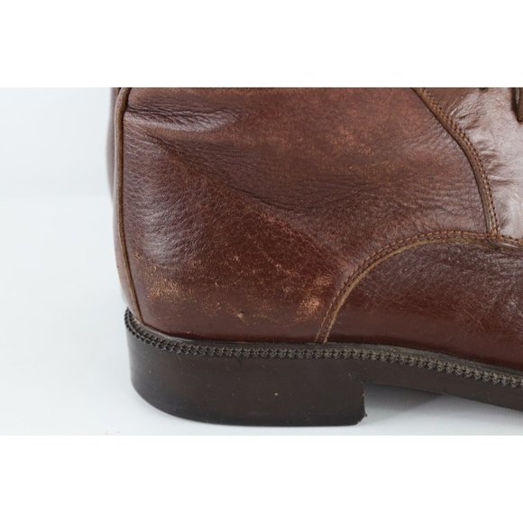 Vintage 90s Mens Size 12 Distressed Leather Toe Cap Ankle Chukka Boots Brown main image 6